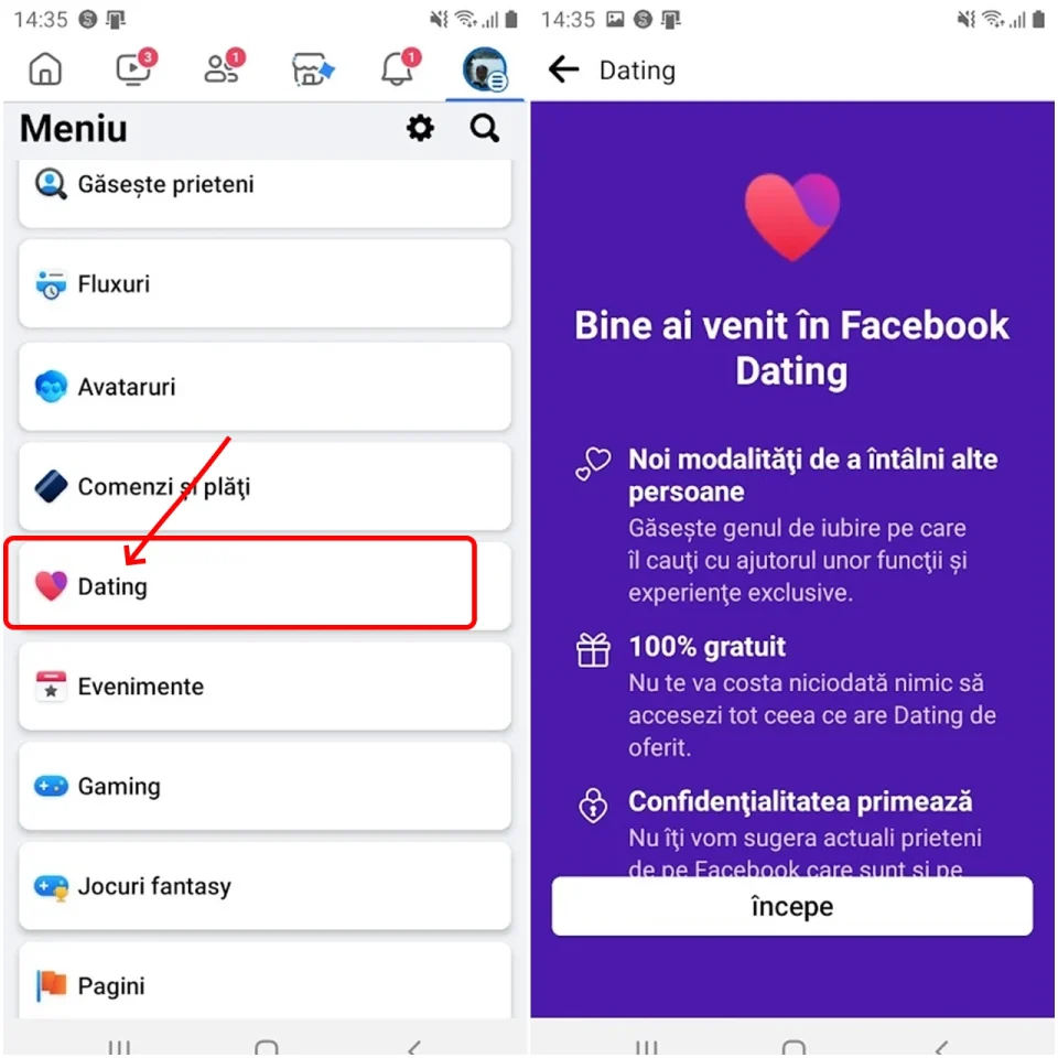 Facebook Dating România